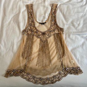 THEORY beaded sleeveless shirt